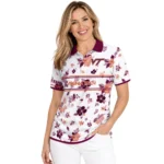 Virginia Tech Hokies Polo Shirt Custom Floral Pinstripe Maroon White Best Selling