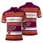 Virginia Tech Hokies Polo Shirt Custom Horizontal Blocks Maroon Best Selling