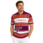 Virginia Tech Hokies Polo Shirt Custom Horizontal Blocks Maroon Best Selling