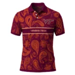 Virginia Tech Hokies Polo Shirt Custom Paisley Band Maroon Best Selling