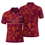 Virginia Tech Hokies Polo Shirt Custom Paisley Band Maroon Best Selling