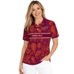 Virginia Tech Hokies Polo Shirt Custom Paisley Band Maroon Best Selling