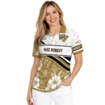 Wake Forest Demon Deacons Polo Shirt Customized Floral Angles Gold White Best Selling