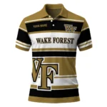 Wake Forest Demon Deacons Polo Shirt Customized Horizontal Blocks Gold Best Selling