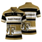 Wake Forest Demon Deacons Polo Shirt Customized Horizontal Blocks Gold Best Selling