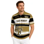 Wake Forest Demon Deacons Polo Shirt Customized Horizontal Blocks Gold Best Selling