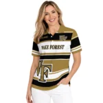Wake Forest Demon Deacons Polo Shirt Customized Horizontal Blocks Gold Best Selling