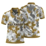 Wake Forest Demon Deacons Polo Shirt Customized Pixel Camo Gold Best Selling