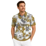Wake Forest Demon Deacons Polo Shirt Customized Pixel Camo Gold Best Selling