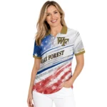 Wake Forest Demon Deacons Polo Shirt Customized Star Stripes Red Blue Best Selling