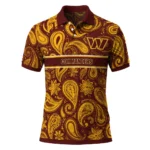 Washington Commanders Polo Shirt Custom Paisley Band Burgundy Best Selling