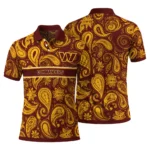 Washington Commanders Polo Shirt Custom Paisley Band Burgundy Best Selling