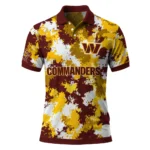 Washington Commanders Polo Shirt Custom Pixel Camo Burgundy Best Selling