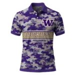 Washington Huskies Polo Shirt Customized Camo Band Purple Best Selling