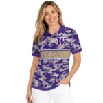 Washington Huskies Polo Shirt Customized Camo Band Purple Best Selling