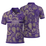 Washington Huskies Polo Shirt Customized Paisley Band Purple Best Selling