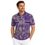 Washington Huskies Polo Shirt Customized Paisley Band Purple Best Selling