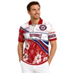 Washington Nationals Polo Shirt Customized Floral Angles Red White Best Selling