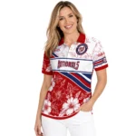 Washington Nationals Polo Shirt Customized Floral Angles Red White Best Selling