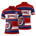 Washington Nationals Polo Shirt Customized Horizontal Blocks Red Best Selling