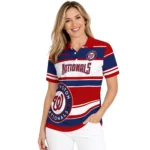 Washington Nationals Polo Shirt Customized Horizontal Blocks Red Best Selling