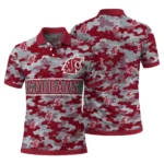 Washington State Cougars Polo Shirt Personalized Camo Band Crimson Best Selling