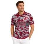 Washington State Cougars Polo Shirt Personalized Camo Band Crimson Best Selling
