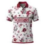 Washington State Cougars Polo Shirt Personalized Floral Pinstripe Crimson White Best Selling