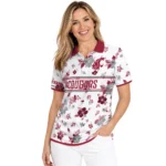 Washington State Cougars Polo Shirt Personalized Floral Pinstripe Crimson White Best Selling