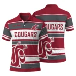 Washington State Cougars Polo Shirt Personalized Horizontal Blocks Crimson Best Selling