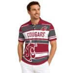 Washington State Cougars Polo Shirt Personalized Horizontal Blocks Crimson Best Selling