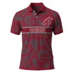 Washington State Cougars Polo Shirt Personalized Paisley Band Crimson Best Selling
