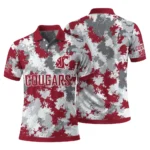 Washington State Cougars Polo Shirt Personalized Pixel Camo Crimson Best Selling