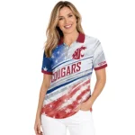 Washington State Cougars Polo Shirt Personalized Star Stripes Red Blue Best Selling