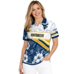 West Virginia Mountaineers Polo Shirt Personalized Floral Angles Blue White Best Selling