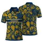 West Virginia Mountaineers Polo Shirt Personalized Paisley Band Blue Best Selling