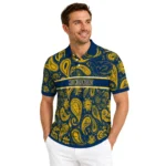 West Virginia Mountaineers Polo Shirt Personalized Paisley Band Blue Best Selling