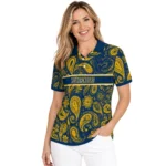 West Virginia Mountaineers Polo Shirt Personalized Paisley Band Blue Best Selling