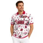 Western Kentucky Hilltoppers Polo Shirt Customized Floral Pinstripe Red White Best Selling