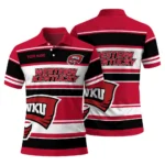 Western Kentucky Hilltoppers Polo Shirt Customized Horizontal Blocks Red Best Selling