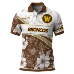 Western Michigan Broncos Polo Shirt Personalized Floral Angles Brown White Best Selling