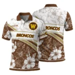Western Michigan Broncos Polo Shirt Personalized Floral Angles Brown White Best Selling