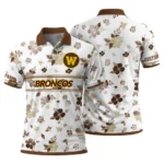 Western Michigan Broncos Polo Shirt Personalized Floral Pinstripe Brown White Best Selling