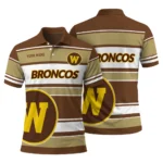 Western Michigan Broncos Polo Shirt Personalized Horizontal Blocks Brown Best Selling