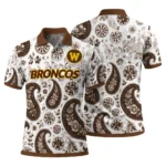 Western Michigan Broncos Polo Shirt Personalized Paisley Florals Brown White Best Selling