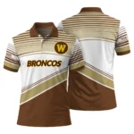 Western Michigan Broncos Polo Shirt Personalized Slanted Stripes Brown White Best Selling
