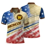 Western Michigan Broncos Polo Shirt Personalized Star Stripes Red Blue Best Selling
