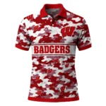 Wisconsin Badgers Polo Shirt Custom Camo Band Red Best Selling