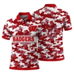 Wisconsin Badgers Polo Shirt Custom Camo Band Red Best Selling