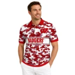 Wisconsin Badgers Polo Shirt Custom Camo Band Red Best Selling